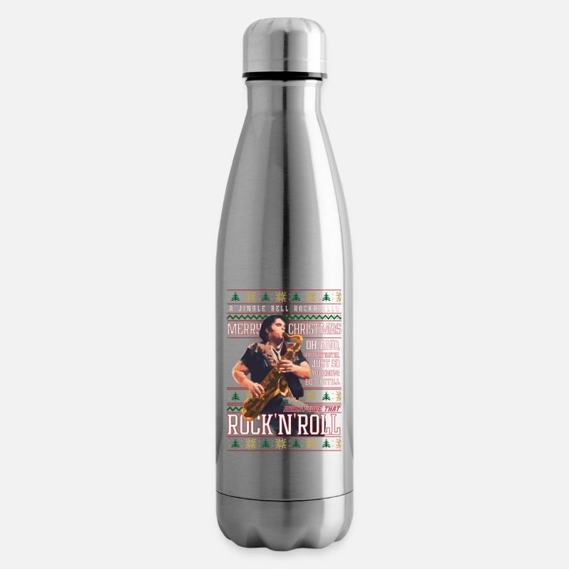 Rockabilly Christmas Rock’n’Roll Pull de Noël Moche - Bouteille isotherme - argent clair