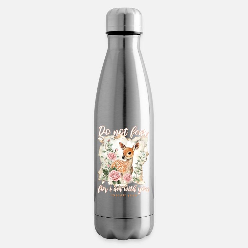 Reh Bibelvers Christlich - Isolierflasche - Lightsilver