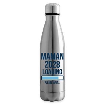 Annonce Grossesse Maman 2028 Loading - Bouteille isotherme - argent clair - Droite
