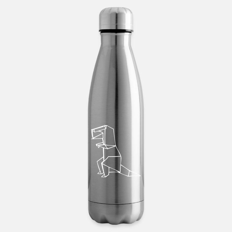 Dino Rex - T-Rex - Origami - Isolierflasche - Lightsilver