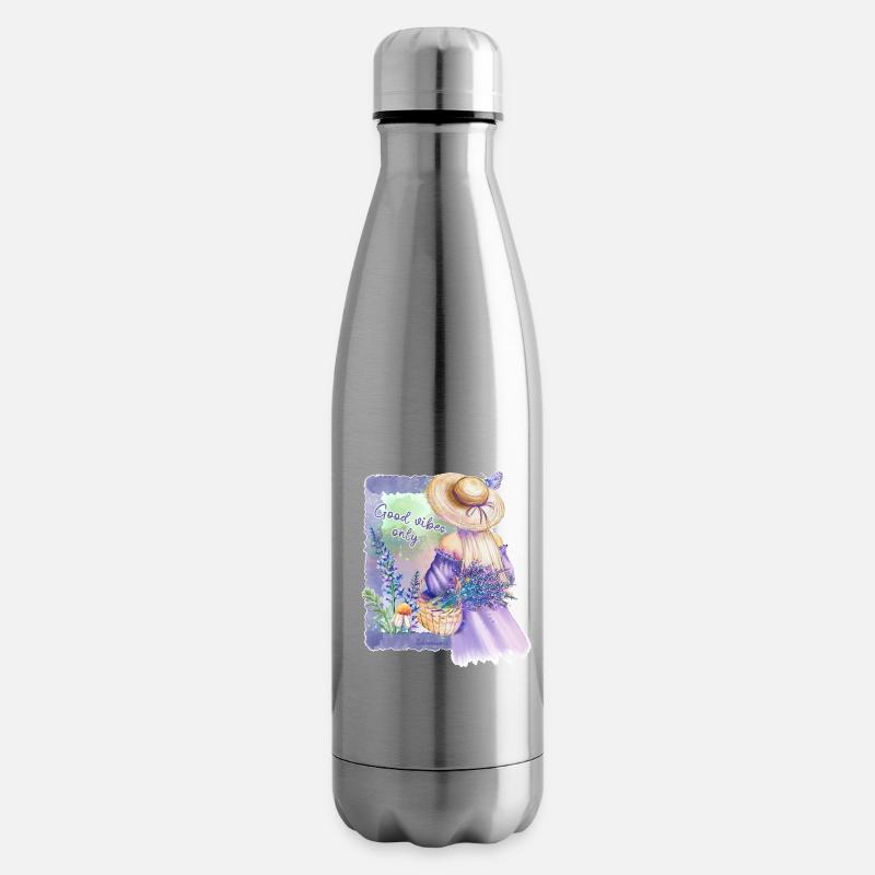 Pastellblumen GuteVibes - Isolierflasche - Lightsilver