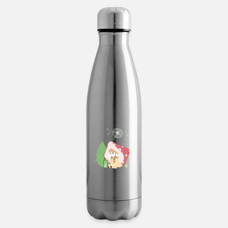 fille champignon en couleur - Bouteille isotherme - argent clair