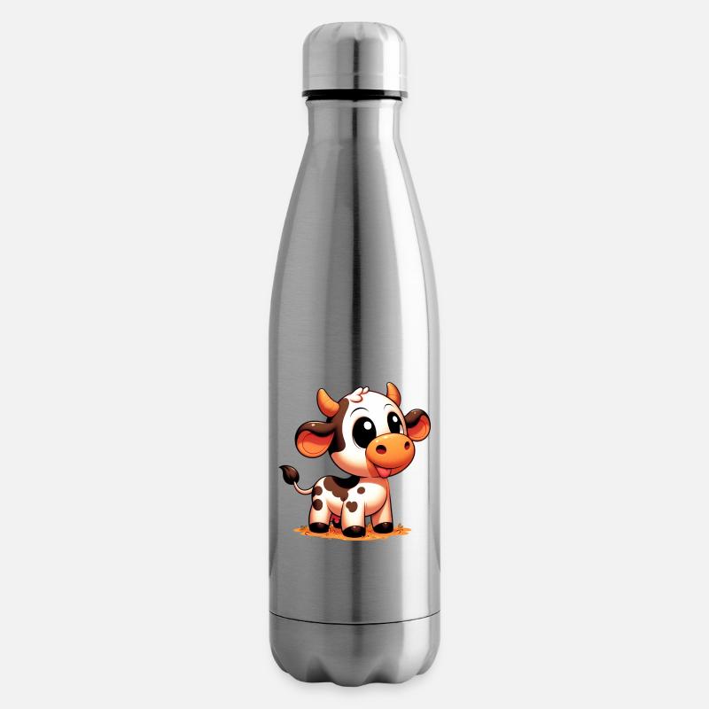 Vache - Bouteille isotherme - argent clair