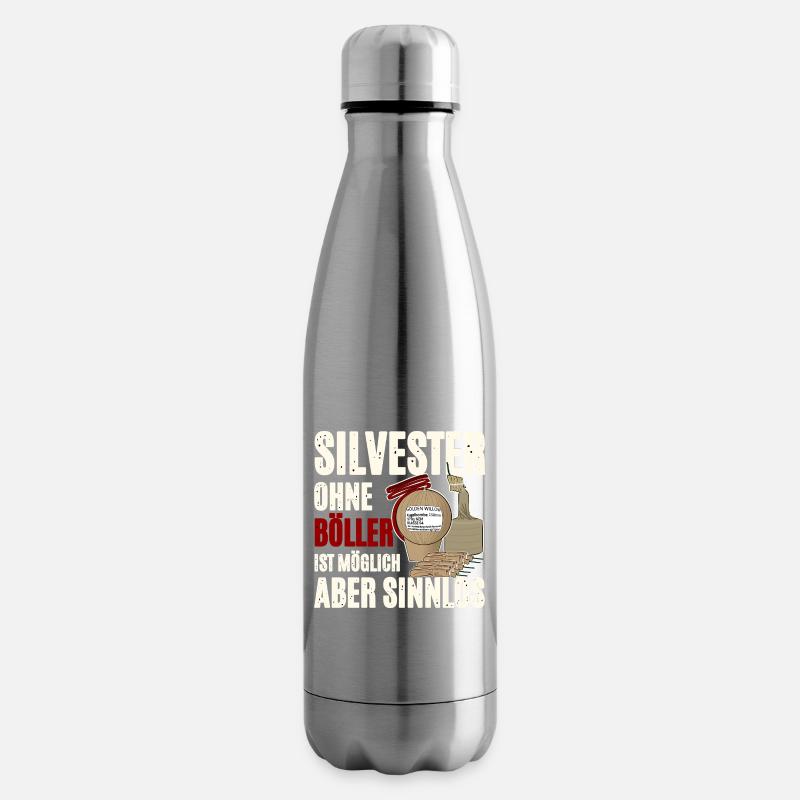 Silvester Nur Mit Feuerwerk - Isolierflasche - Lightsilver