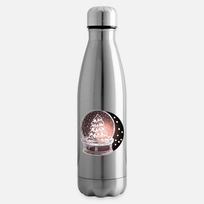 Schneekugel Weihnachtsbaum  - Isolierflasche - Lightsilver