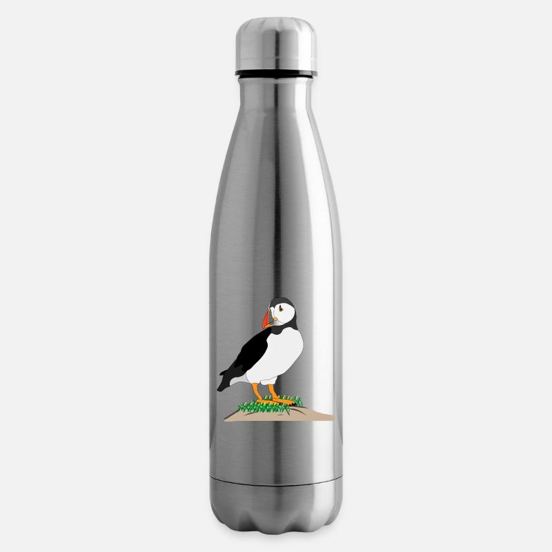 Imprimé de macareux - Bouteille isotherme - argent clair
