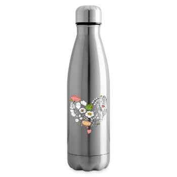 Florales Herz - Isolierflasche - Lightsilver - Rechts