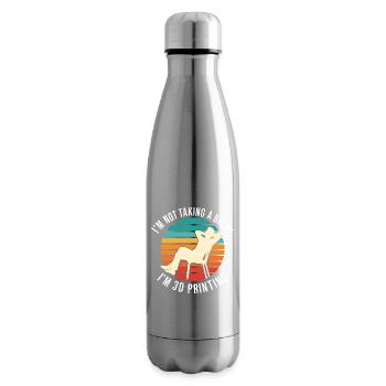 I'm Not Taking a Break I'm 3D Printing Funny - Insulated Water Bottle - silver - Right