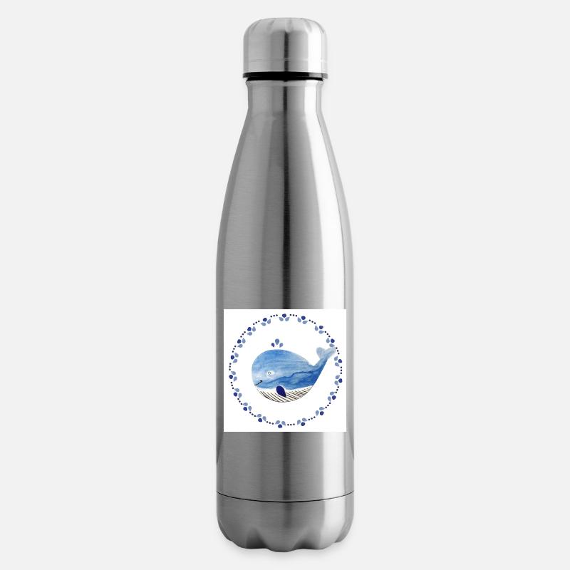 Kleiner Wal Poster - Isolierflasche - Lightsilver