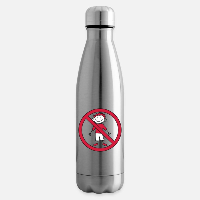interdit panneau zone pas enfant peint gribouillis com - Bouteille isotherme - argent clair