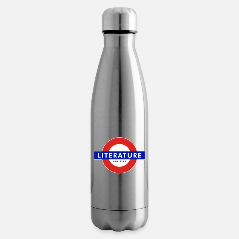littérature - lecture continue - Bouteille isotherme - argent clair