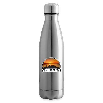 Teheran Iran Skyline Vintage Sonnenuntergang Reise Souvenir - Isolierflasche - Lightsilver - Rechts