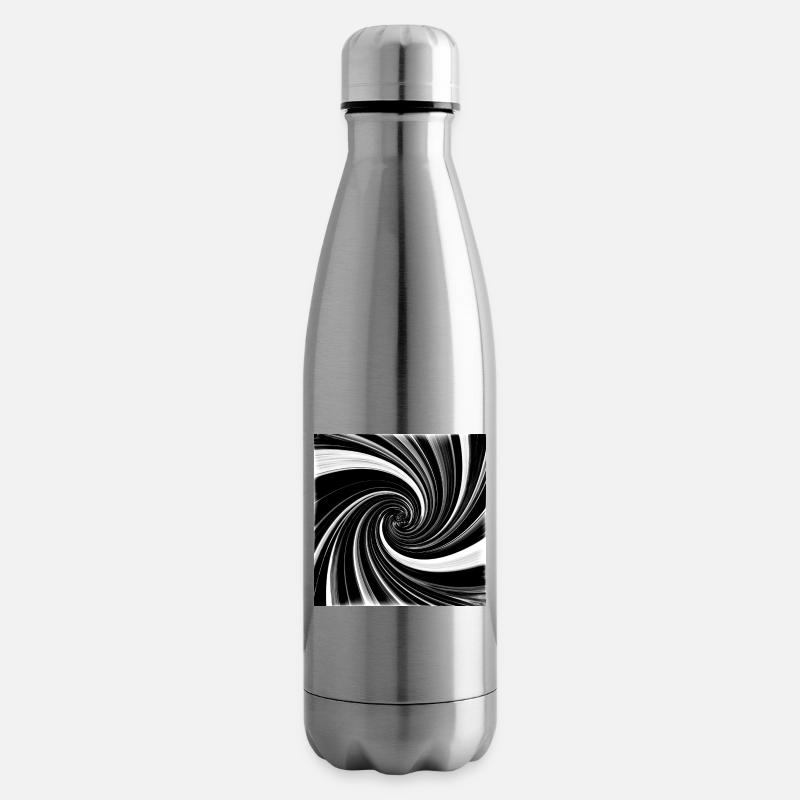 Vortex noir et blanc - Bouteille isotherme - argent clair