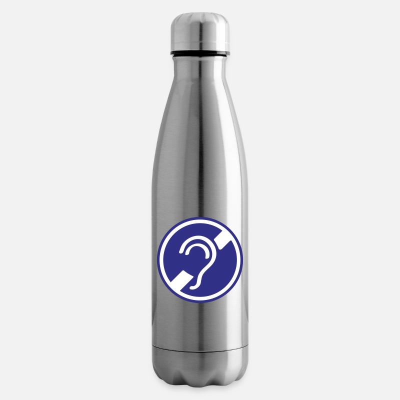 Sourd, malentendant, surdité, signe de perte auditive - Bouteille isotherme - argent clair