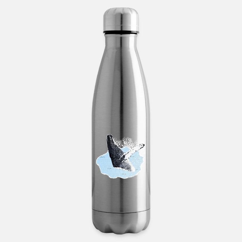 meerestiere, Buckelwal, walliebhaber - Isolierflasche - Lightsilver