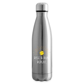Rise and Run. Repeat. - Insulated Water Bottle - silver - Right