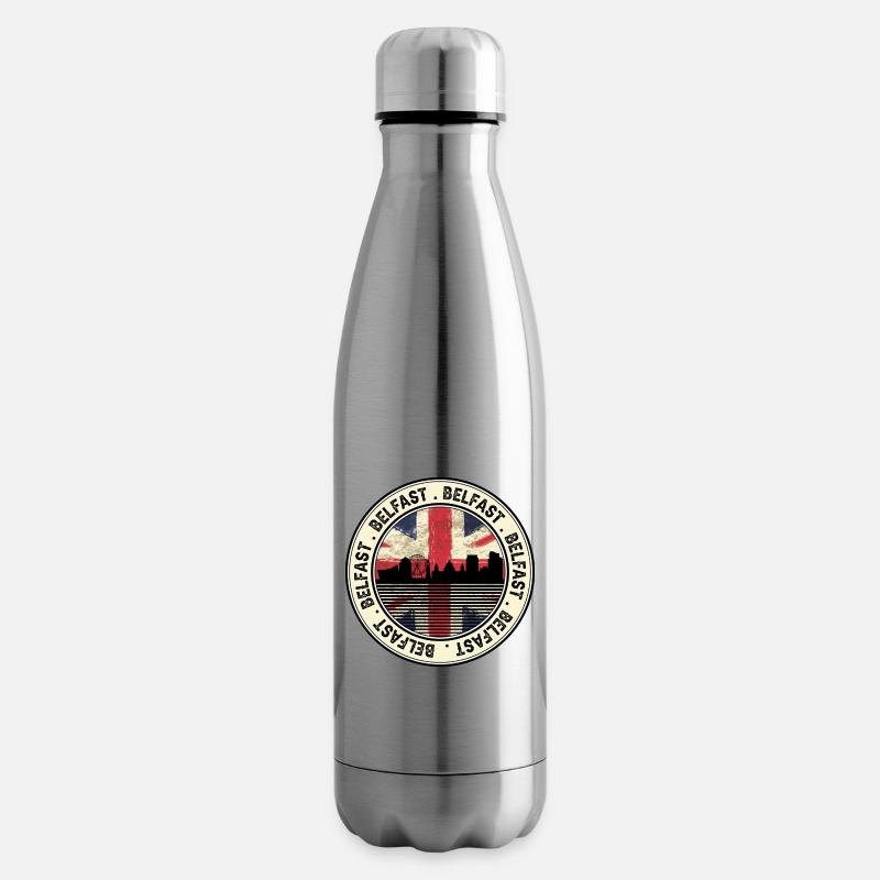 Belfast Union Jack Roundel - Isolierflasche - Lightsilver
