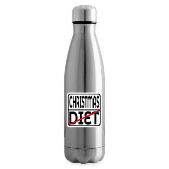 CHRISTMAS SIGN - FUNNY DIET SIGNS - Insulated Water Bottle - silver - Right