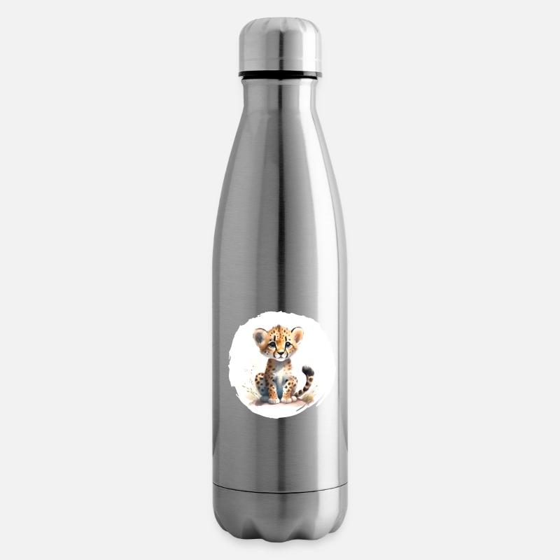Aquarell Gepard - Isolierflasche - Lightsilver