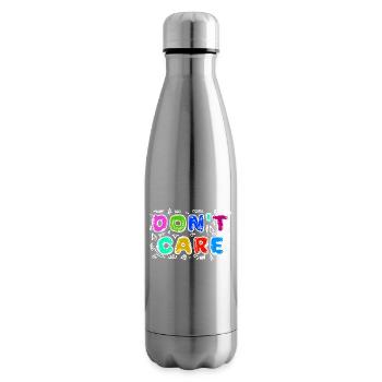 I don't care funny statement attitude indifferent - Insulated Water Bottle - silver - Right