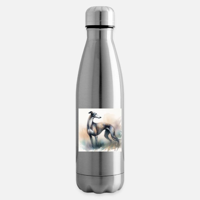 Aquarell Greyhound - Isolierflasche - Lightsilver