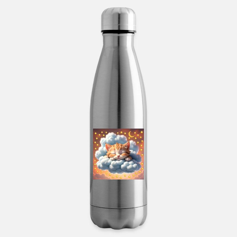 chat endormi - Bouteille isotherme - argent clair