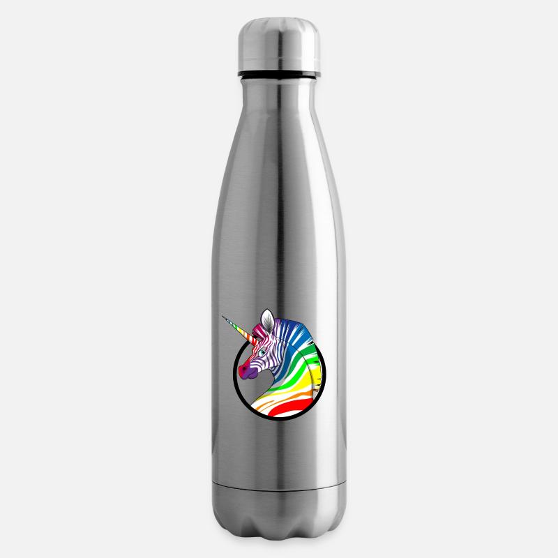 Regenbogen Einhorn Zebra - Isolierflasche - Lightsilver