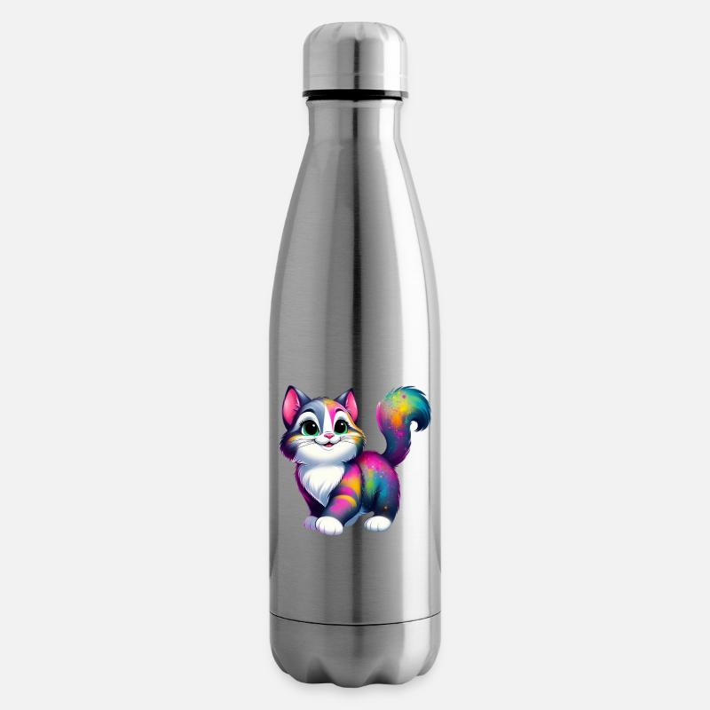 Katze - Isolierflasche - Lightsilver