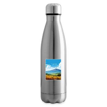 Mourne Mountains Aonb Travel Poster Souvenir WPA - Insulated Water Bottle - silver - Right