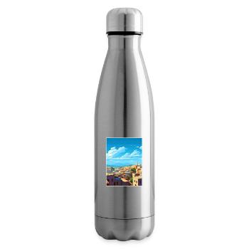Fès Maroc Affiche de voyage Souvenir Carte Postale Peinture - Bouteille isotherme - argent clair - Droite