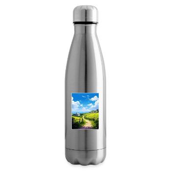 Lamorna Cornwall England Reiseposter Souvenir - Isolierflasche - Lightsilver - Rechts
