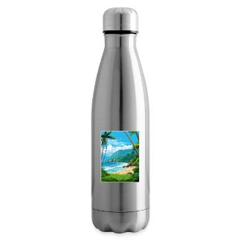 Amerikanisch-Samoa Nationalpark Reise Posterkarte - Isolierflasche - Lightsilver - Rechts