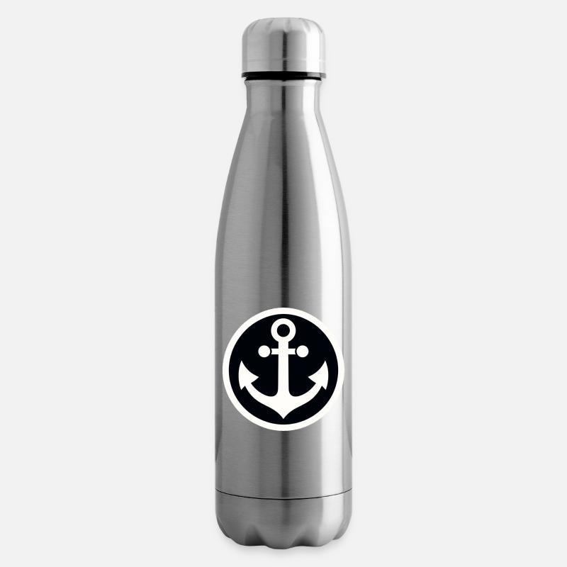 Anker im Kreis - Isolierflasche - Lightsilver
