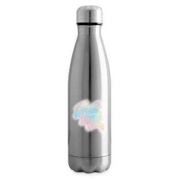 Dreamy – Pastel Watercolor Aesthetic - Insulated Water Bottle - silver - Right