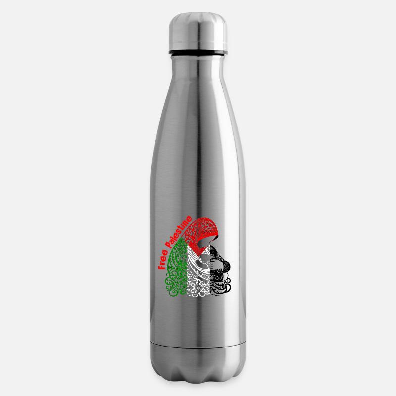 Palestine libre - Bouteille isotherme - argent clair