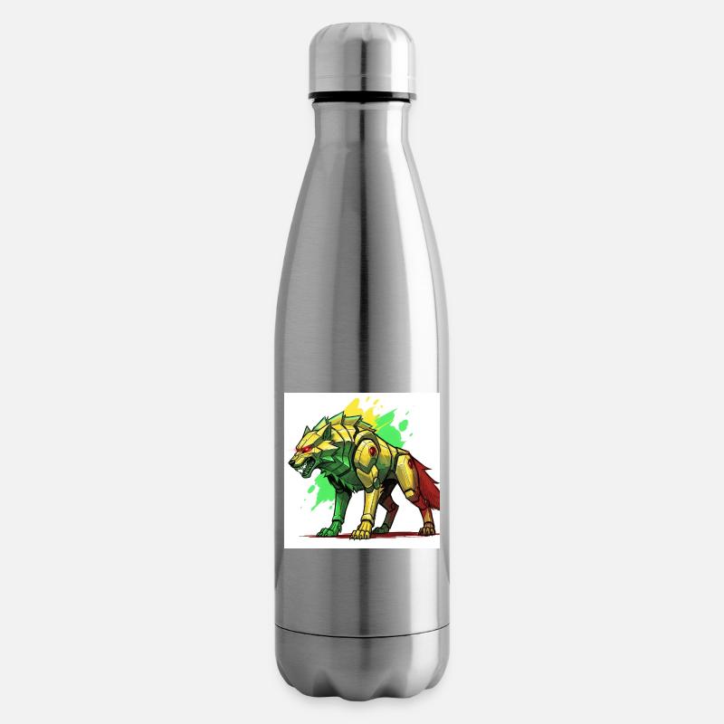Futuristischer Löwe mit Cyborg-Design - Isolierflasche - Lightsilver