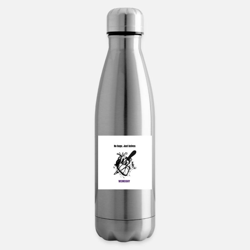 Pas de câlins, juste des couteaux. MERCREDI - Bouteille isotherme - argent clair