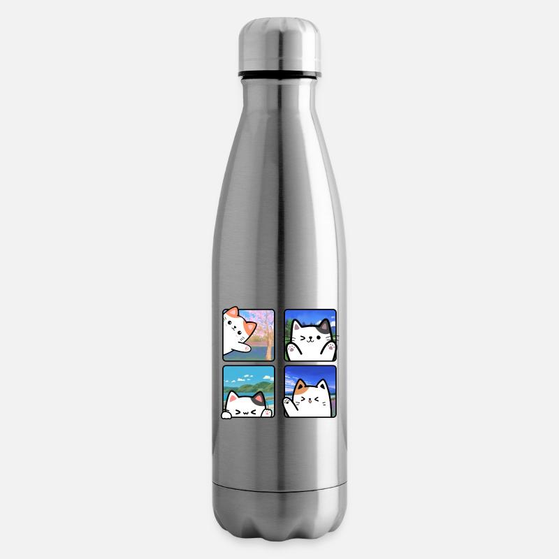Katze Reisende - Isolierflasche - Lightsilver