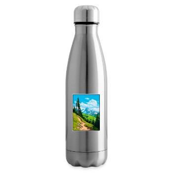 Piz Badile Schweiz Reiseplakat Cityscape WPA - Isolierflasche - Lightsilver - Rechts