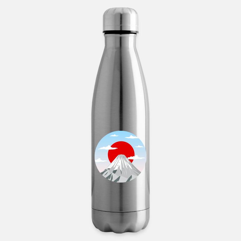 Berg Fuji Kunstgrafik - Isolierflasche - Lightsilver