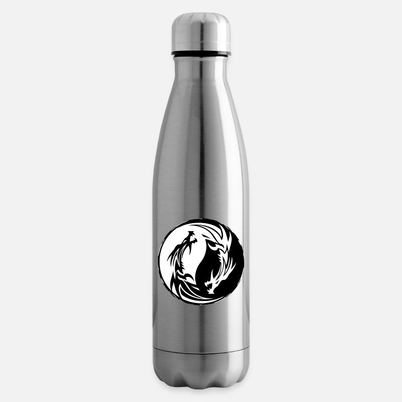 Drache Yin Yang - Isolierflasche - Lightsilver
