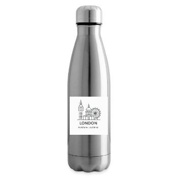 London Line Art Silhouette Landmark - Insulated Water Bottle - silver - Right