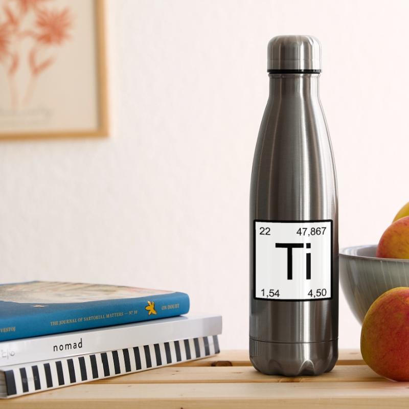 Titanium Elementsymbol Minimal Tile Isolierflasche