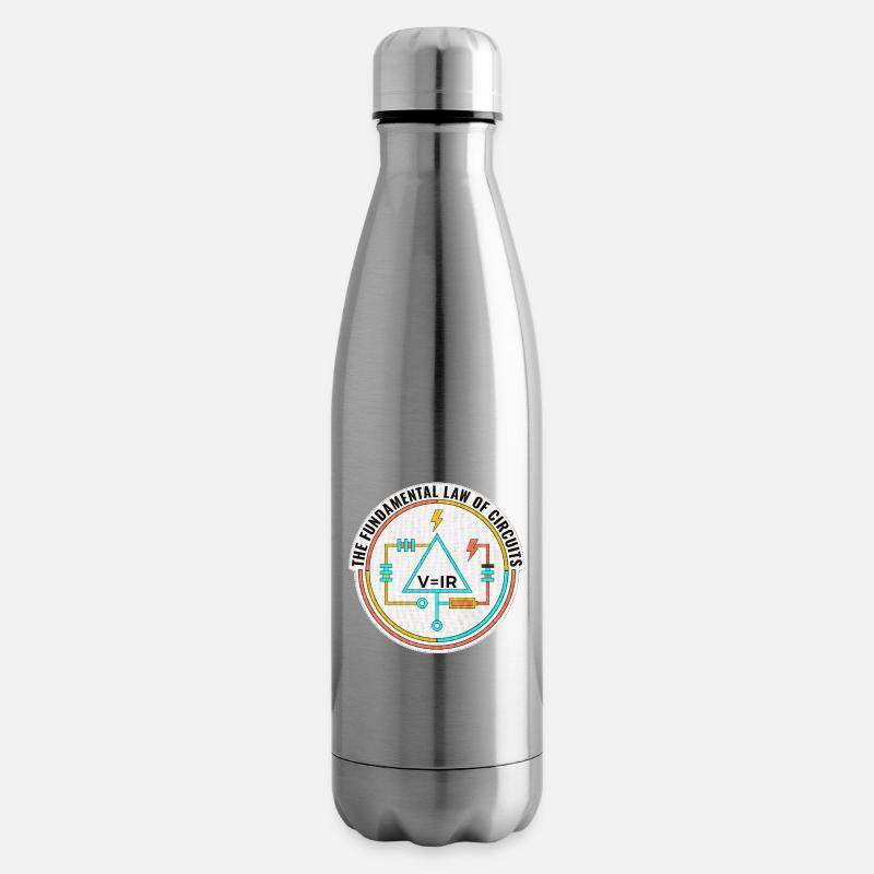 Gift for Electrical Engineer, Funny Circuits Shirt - Insulated Water Bottle - silver