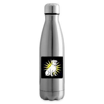Cool Dog in Punk Rock & Pop Art Style - Insulated Water Bottle - silver - Right