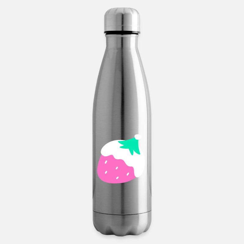Fraises – Noël - Bouteille isotherme - argent clair