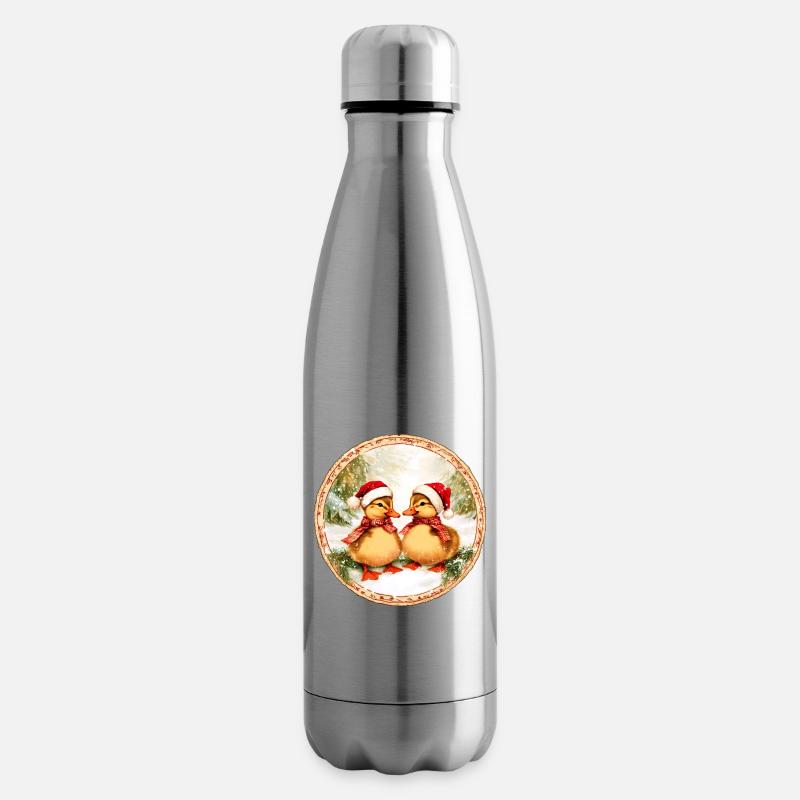 Entchen Weihnachten - Isolierflasche - Lightsilver