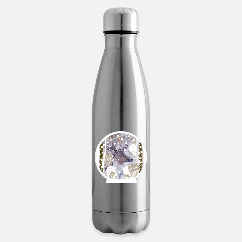 Cerf-boule à neige - Bouteille isotherme - argent clair