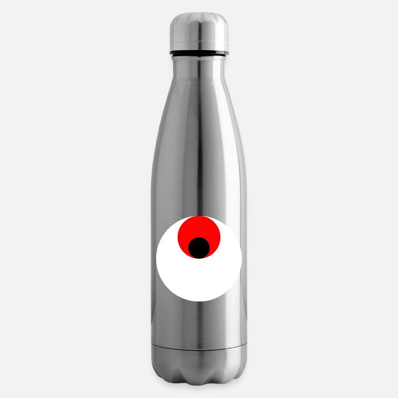 3 circles, white, red and black - Insulated Water Bottle - silver