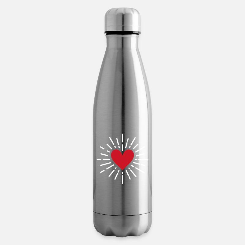 Herz - Isolierflasche - Lightsilver